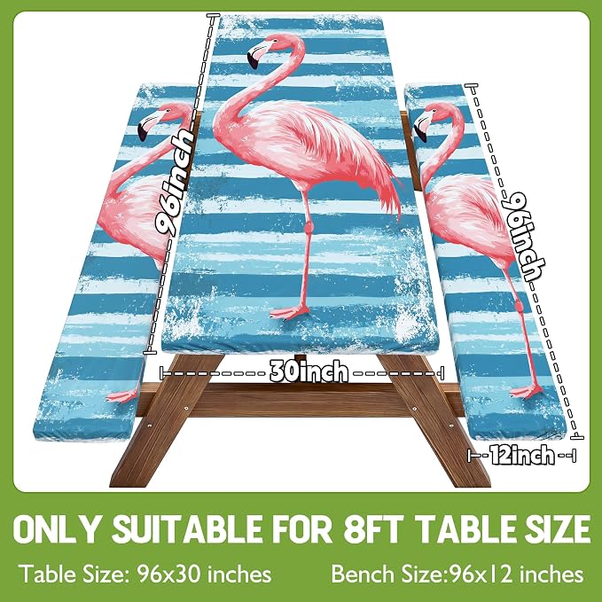 Picnic Table Cover with Bench Covers Elastic Table Cloth Cool Fun Unique Ideas Birthday Party Christmas Xmas Mother Valentine's Day Camping Gifts for Camper RV Owner Camping Lovers Women Mom Adult
