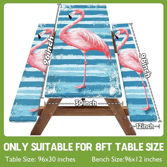 Picnic Table Cover with Bench Covers Elastic Table Cloth Cool Fun Unique Ideas Birthday Party Christmas Xmas Mother Valentine's Day Camping Gifts for Camper RV Owner Camping Lovers Women Mom Adult