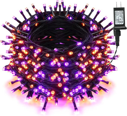 Brizled Outdoor Halloween Lights, 262.46FT 800 LED Orange Purple Mini Light | 8 Mode; Timer; Waterproof; Plug in Mini Twinkle Orange & Purple String Lights for Outside Indoor Spooky Halloween Party Decor
