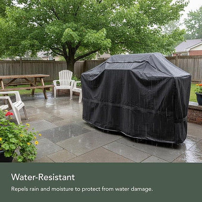 Covermates Prestige Island Grill Cover - Heavy-Duty All-Weather Outdoor BBQ Cover with Mesh Vents, Water-Resistant 900D Polyester Protection for Large Island Grills, 110 Inch, Black
