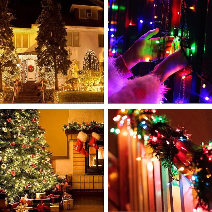 170ft 500 LED Christmas Lights, 3 in 1 Color Changing Christms Tree Lights | 11 Modes and Remote for Outdoor Indoor Decor Christms Light(Warm White & Multicolor & Combination) (170FT)