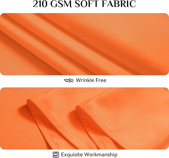 Softalker Rectangle Tablecloth, Waterproof Table Cloths Wrinkle Free Fabric Washable Polyester Table Cover for Dining Tables Party Outdoor Camping Parties Buffet Wedding - 90 x 132 inch, Orange