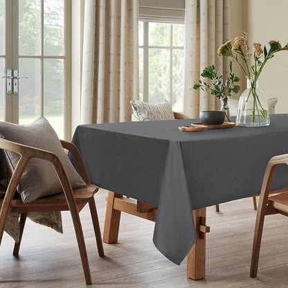 DWCN Square Tablecloth - 70 x 70 Inch - Waterproof Stain and Wrinkle Resistant Washable Table Cloth, Decorative Fabric Table Cover for Kitchen Dining Room Party and Outdoor Use, Grey