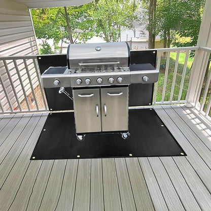 4' X 6' Extra Large Heat Shield for the Grill, Fireproof Heat Shield for Grill,Protecting Deck Railing Wall from Grill Heat and Oil Stain,Prevent Fence and Wall from Being Blackened by BBQ Smoke。