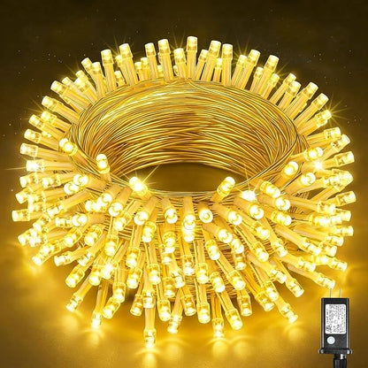 200 LED String Lights Indoor 66FT Warm White Christmas Lights Outdoor | Connectable Twinkle Fairy Lights Plug in 8 Modes Clear Wire for Classroom Xmas Tree Decorations