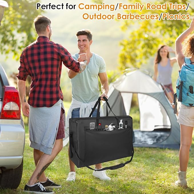 Portable Grill Carry Bag Compatible with Royal Gourmet PD1301R PD1301S Tabletop Grill, 24-Inch 3-Burner Table Top Griddle Carry Bag, Outdoor Water-resistant Grilling Accessories