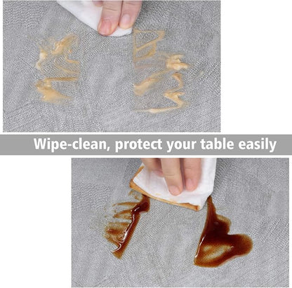 AIRCOWRIE Waterproof Vinyl Tablecloths, Heavy Duty Oil Proof Spill Proof Plastic Table Cloth, Wipe Clean PVC Table Cover for Spring Indoor and Outdoor Use (Grey, 54”×120”, Rectangle)