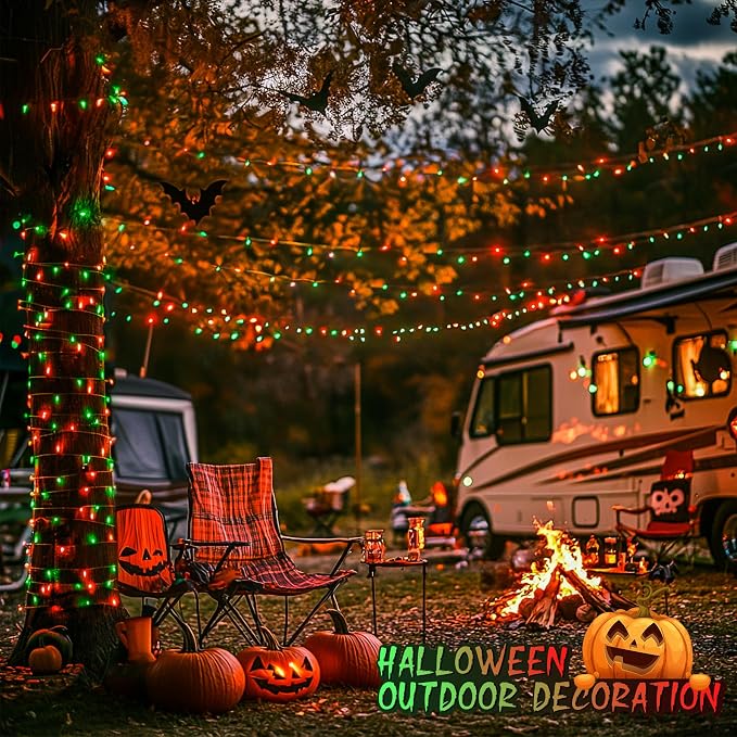 JMEXSUSS 200 LED Red & Green String Lights Outdoor for Christmas Decor | Christmas Lights Clear Wire, 11 Modes Connectable Twinkle String Light Plug in for Garden Home Xmas Decorations