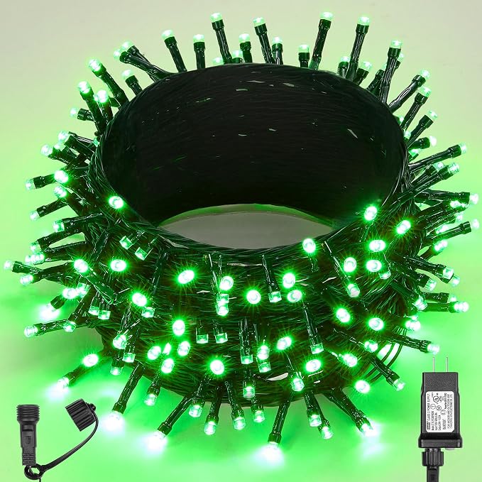 WBao Christmas Lights Indoor Outdoor 300LED 108ft, Super Bright LED Christmas String Lights with UL Certified, 8 Light Modes, Timer, Connectable & Waterproof for Trees, Patio, Xmas Party Decor, Green