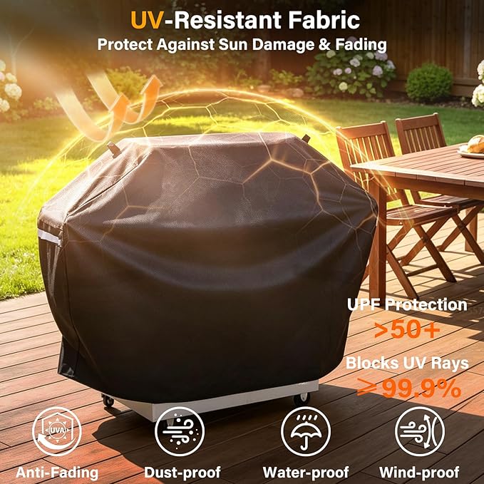 Hisencn 60 Inch Gas Grill Cover for 3 to 5 Burner, Heavy Duty Waterproof BBQ Cover for Nexgrill 720-0830H 720-0888S 720-0888N, Dyna Glo DGF493PNP-D, for Weber, Char Broil, Nexgrill, Jenn Air and More