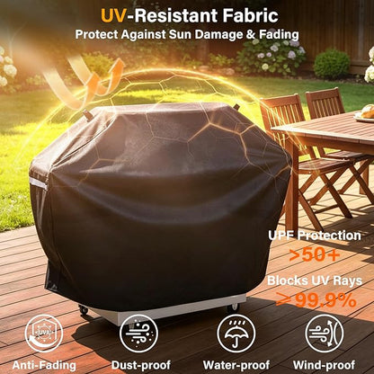 Hisencn 60 Inch Gas Grill Cover for 3 to 5 Burner, Heavy Duty Waterproof BBQ Cover for Nexgrill 720-0830H 720-0888S 720-0888N, Dyna Glo DGF493PNP-D, for Weber, Char Broil, Nexgrill, Jenn Air and More