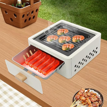 BBQ Charcoal Grill Portable Barbecue Stove Yard Cooker for Outdoor Picnics
