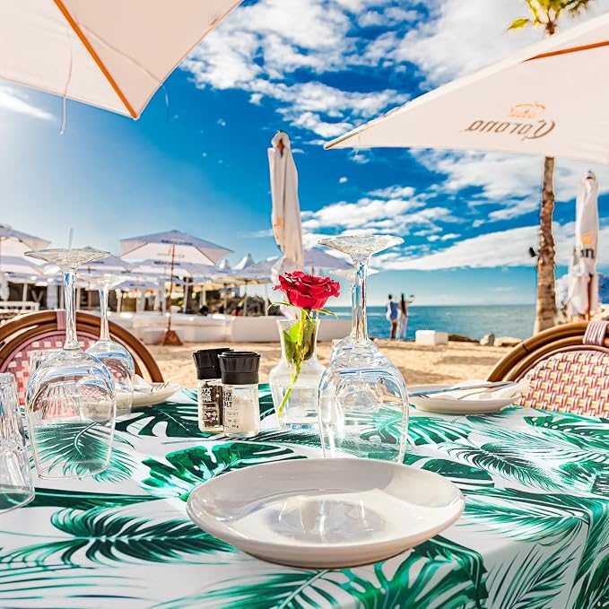 Outdoor Tablecloth with Umbrella Hole Umbrella Tablecloth Patio Tablecloths with Zipper for Courtyards, Terraces, and Beaches 60 x 84 in