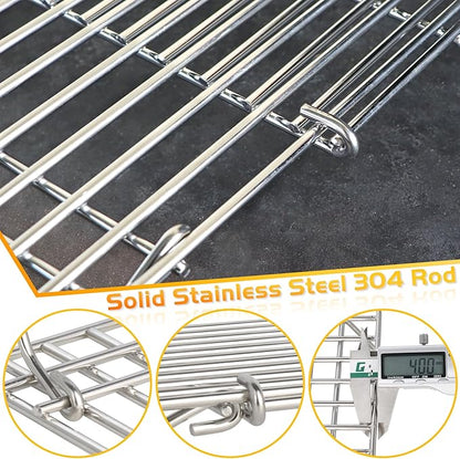 Grill Rack for Blackstone Griddle Warming Grid Taco Hot Dog Racks Upper Shelf for Weber Pit Boss Nexgrill Tabletop Flat Top BBQ Cooking Grilling Parts Stainless Steel Adjustable Warm Grates