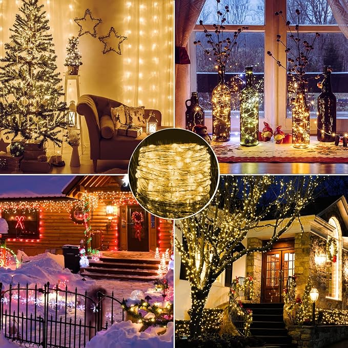 OMIKA LED String Lights Indoor Fairy Light Multi Color Changing, Waterproof Firefly Lights with Remote for Indoor, Bedroom, Wedding, Outdoor Christmas Decor (40 ft 120 LEDs USB & Battery Powered)