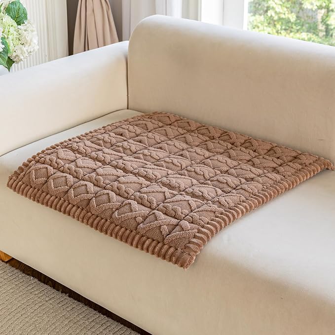 OstepDecor Couch Cover for Dogs, Washable Non Slip Sofa Cover for Pets | Soft Couch Covers for Sofa, Loveseat and Sectional, Furniture Protector Against Pet Hair & Dirt (27.6" x 27.6", Coffee)