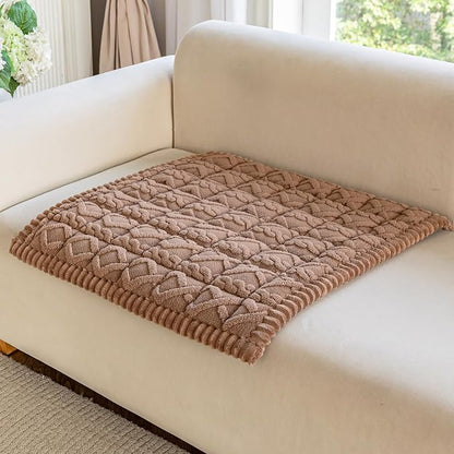 OstepDecor Couch Cover for Dogs, Washable Non Slip Sofa Cover for Pets | Soft Couch Covers for Sofa, Loveseat and Sectional, Furniture Protector Against Pet Hair & Dirt (27.6" x 27.6", Coffee)