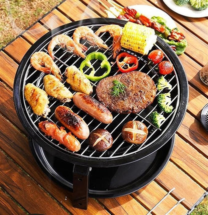 Barbecue Charcoal Grill Cold Rolled Steel Portable Barbecue Grill Charcoal Stove for Home Party Outdoor Camping Charcoal BBQ Grill