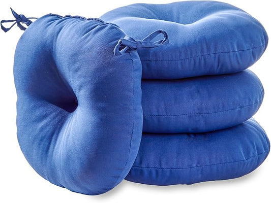 Greendale Home Fashions Blue Outdoor 15-inch Bistro Seat Cushion, Set of 4