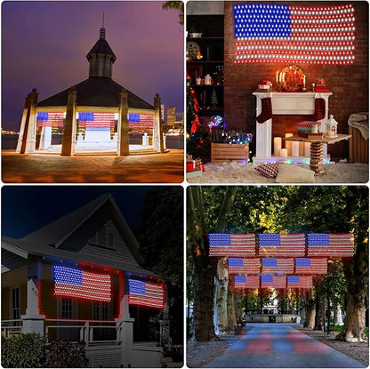 DDMY American Flag Lights Waterproof Flag Net Light of The United States with 420 Super Bright LEDs, Flag Light for Memorial Day/4th of July Independence Day Decoration/Labour Day/Yard/Garden/Party