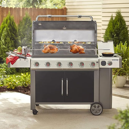 onlyfire Stainless Steel Rotisserie Kit Weber 7659 Replacement | Fits for Weber Spirit and Spirit II 200/300 Series Gas Grills, NOT FIT for Weber Spirit 4 Burner Grills