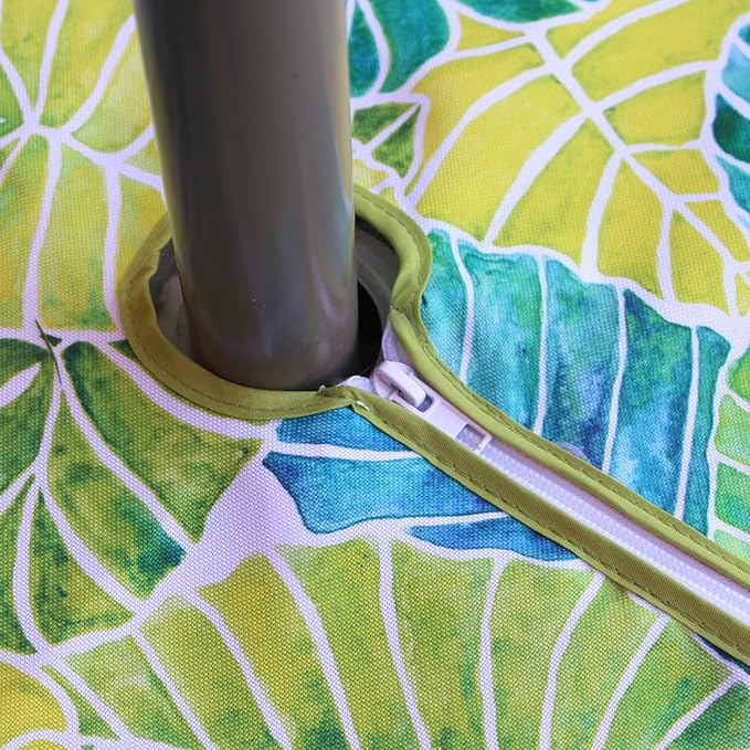 EHouseHome Outdoor and Indoor 60x60 inch Tablecloth with Umbrella Hole and Zipper, Waterproof Zippered Patio Cloths, Spring/Summer Table Covers for Backyard Circular Table/BBQs/Picnic