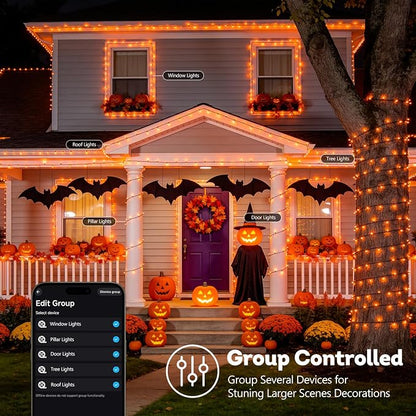 JMEXSUSS Color Changing String Lights, 66ft 200 LED RGB Halloween Lights | Plug in, APP & Remote Control, 16 Million DIY Colors, Waterproof, Smart Christmas Lights for Tree Party Indoor Outdoor Decor