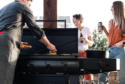Camp Chef Gridiron Pro- 36" Outdoor Griddle Grill with Side Burner, Flamethrower Ignition & Hinged Lid - Premium 36" Flat Top Grill for Outdoor Cooking