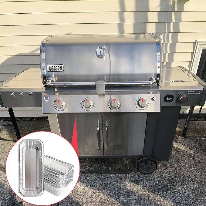 6498 Grease Drip Pan Liners for Weber Genesis II & Summit Series Genesis II 400 & 600, Summit 400/600 Series Grills Parts, 6417 Aluminum Foil Pans for Weber 28"/36" SmokeFire EX4/EX6/EPX6, 30 Packs