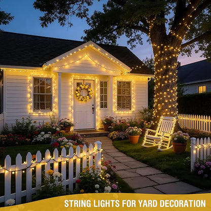 JMEXSUSS 250 LED Warm White Christmas Lights Outdoor Waterproof - 91.5ft Twinkle String Lights Indoor Plug in with 8 Modes for Bedroom Wedding Party Tree Garden Patio Decorations
