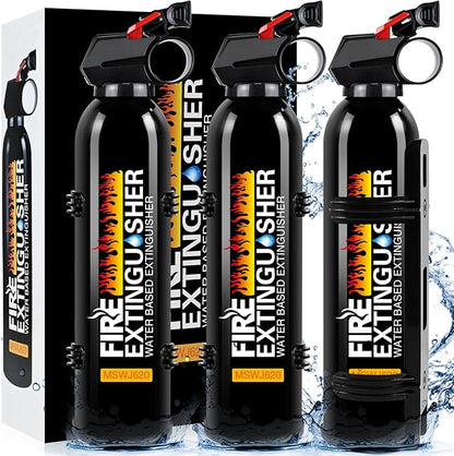 Fire Extinguisher for Home - Car Fire Extinguisher with Mount, Small A B C K Fire Extinguisher, Water-Based Fire Extinguishers for Car/House/Kitchen/Truck/Marine/Boat/Vehicle/utv/rv (3)