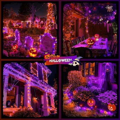JMEXSUSS 800 LED Orange and Purple Halloween Lights Outdoor with 8 Modes | 272ft, Remote Control, Waterproof, Plug in Halloween String Lights, Halloween Tree Lights for Tree Party Halloween Decor