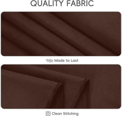 8 Pack Brown Tablecloth 60 x 126 Inch Rectangle For 8 Foot Tables | Wrinkle Resistant, Washable Polyester Fabric, Rectangular Table Cloth for Wedding Party Banquet Buffet and Camping