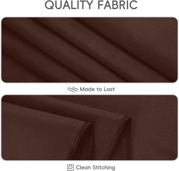 8 Pack Brown Round Tablecloth 120 Inch | For 4Ft-7Ft Round Table, Wrinkle Resistant Table Cloth, Washable Polyester Fabric, For Wedding Party Banquet Buffet Camping