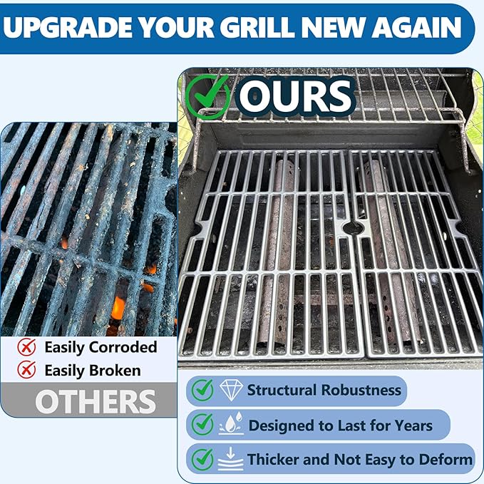 SafBbcue 18 Inch Grill Grates for Charbroil Performance 2 Burner 463625217, 463673519, 463625219, 463673017, G470-0003-W1, G470-0002-W1 G321-0005-W1 Grill Parts, Performance 300 2-Burner Gas Grill