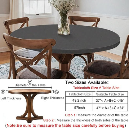 opstellen Fitted Dark Grey Black Round Tablecloth for 40-44" Tables Modern Non Slip Water Proof Table Cover Spring Autumn Outdoor Garden Accessories College Dorm Stuff Apartment Storage Cool