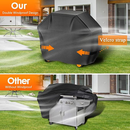 Aoretic Grill Cover, 52 inch Heavy Duty BBQ Gas Grill Cover for Outdoor Grill, Charbroil Grills Covers Barbecue Waterproof for Weber Char-Broil Monument, Dyna-glo Nexgrill T-Spun Polyester