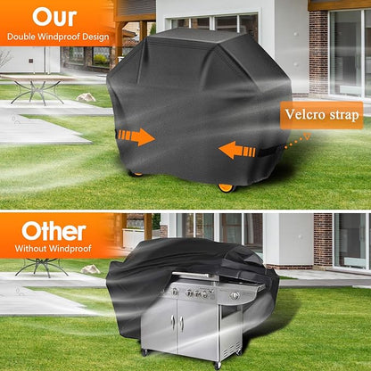 Aoretic Grill Cover, 72 inches 600D Heavy Duty BBQ Gas Grill Cover, Waterproof,Anti-UV Material for Weber Char-Broil Monument, Brinkmann Dyna-glo Nexgrill Megamaster MASTERCOOK (SKZ)