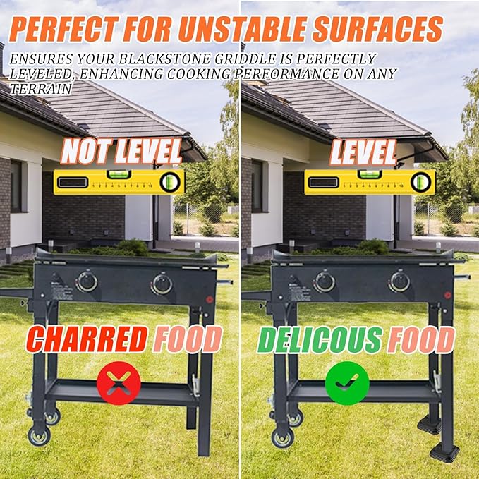 RELIY 12PCS 1/4" Griddle Leveling Shims Kit for Blackstone Griddle, Stackable Plastic shims for Leveling Kit, Grill Accessories,Easy Levelling, Keep Flat Top Grill in Level & Stable