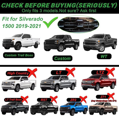 LED Front Grille Lights for 2019 Silverado 1500 Accessories 2020 2021 Grill Lights for Custom Trail Boss WT (White,5PCS)