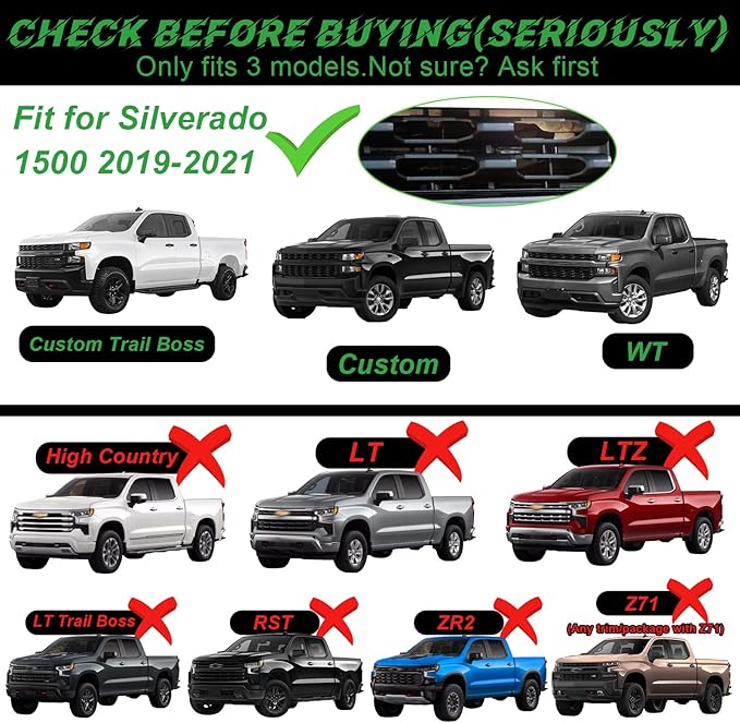 LED Front Grille Lights for 2019 Silverado 1500 Accessories 2020 2021 Grill Lights for Custom Trail Boss WT (Amber,7PCS)