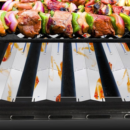 GasSaf Adjustable Grill Heat Plates Extend from 13.5" to 25" L, Longer Than 21" Heat Shield, Universal Replacement Parts for Expert Grill Parts, Charbroil Brinkmann Dyna-Glo Nexgrill Burner Covers
