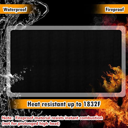 32x60inch Fireproof Hearth Mats for Fireplaces Fire Resistant Rectangle Fire Pit Mat,Fireproof Grill Pads,Under Grill Mat for Outdoor Charcoal,Smokers,Gas Grills,Deck and Patio Protective Mats