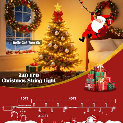 2026 New Voice Control Connectable 88FT 240LED String Lights Indoor Outdoor Clear Wire Twinkle Fairy Light Plug in with Timer for Bedroom Classroom Wedding Tree Patio Decor