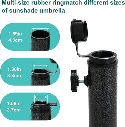 AMMSUN Foldable Portable Beach Umbrella Stand, Patio Umbrella Base Holder | Outdoor Sunshade Anchor, with Weight Bag, Rust-Free Tempered Iron Umbrella Stand for Courtyard, Garden, Beach, Lawn, Fishing