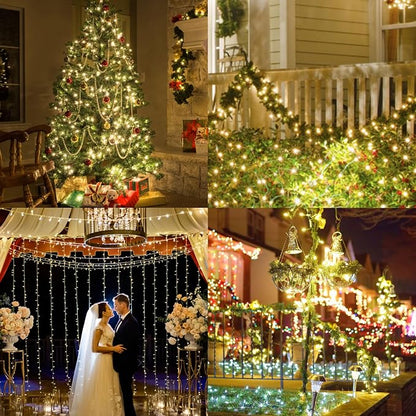 Clear Christmas Lights 25FT 100 Incandescent Bulbs Warm White Mini Lights with Green Wire for Christmas Tree, Garland, Thanksgiving, Wedding, Party, Home, Indoor & Outdoor Festival Decoration