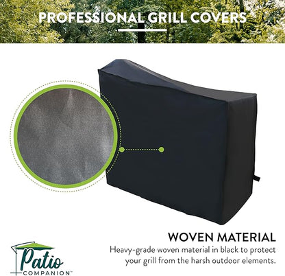 Patio Companion Professional 58.5" Black Smoker Cover, 5-Year Warranty, Heavy-Grade, UV Blocking, Weather Resistant, Grill Cover for Traeger, Pit Boss.