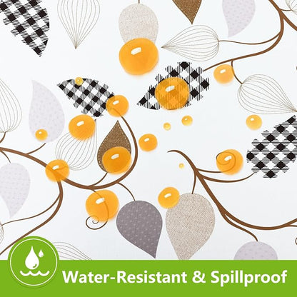 Smiry Spandex Fitted Tablecloth for 6 Foot Rectangle Tables, Washable Picnic Table Cover with Elastic, Stretch Reusable Table Cloth for Outdoor, Camping, Dining & Kitchen (Leaves, 30"x72")