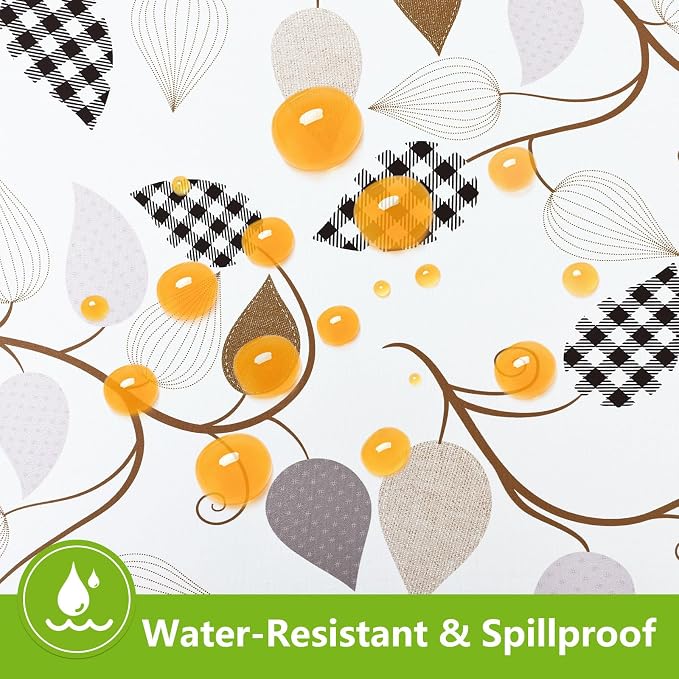 Smiry Spandex Fitted Tablecloth for 4 Foot Rectangle Tables, Washable Picnic Table Cover with Elastic, Stretch Reusable Table Cloth for Outdoor, Camping, Dining & Kitchen (Leaves, 30"x48")