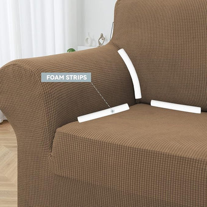LURKA Stretch Oversized Sofa Slipcovers 1 Piece Couch Covers for 3 Cushion Couch Sofa Furniture Protector Full Sofa Covers with Elastic Bottom for Kids and Pet (Camel, X-Large)